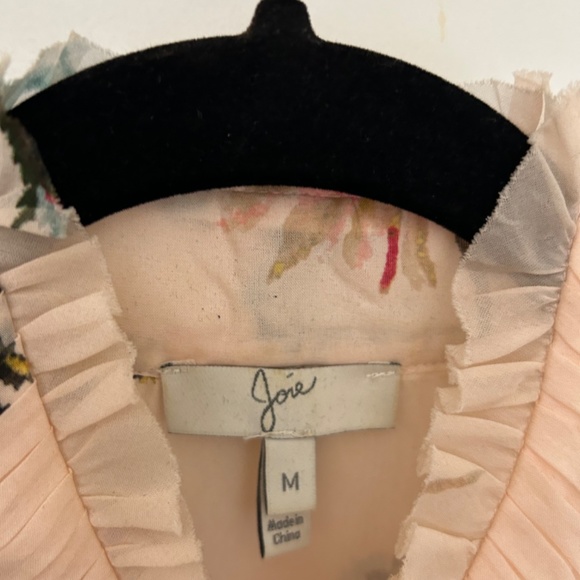 Joie Elsie Silk Floral Blouse in Rosebud Pink Medium - Picture 5 of 8